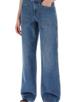 Tory Burch high-waisted cargo style jeans in