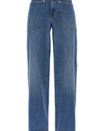 Tory Burch high-waisted cargo style jeans in