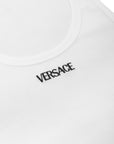 Versace Logo-Embroidered Ribbed Stretch-Cotton Jersey Tank Top