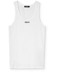 Versace Logo-Embroidered Ribbed Stretch-Cotton Jersey Tank Top