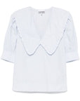 GANNI Shirts Clear Blue