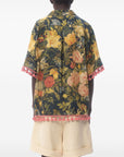 Valentino linen blend bowling shirt with Apres l'hiver print