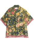 Valentino linen blend bowling shirt with Apres l'hiver print