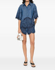 Zimmermann Coco embroidered denim shorts