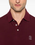 Brunello Cucinelli Embroidered cotton polo shirt