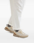 Brunello Cucinelli Washed suede and semi-polished calfskin runners