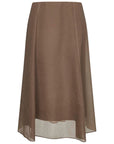 Brunello Cucinelli Stitching-detail A-line midi skirt