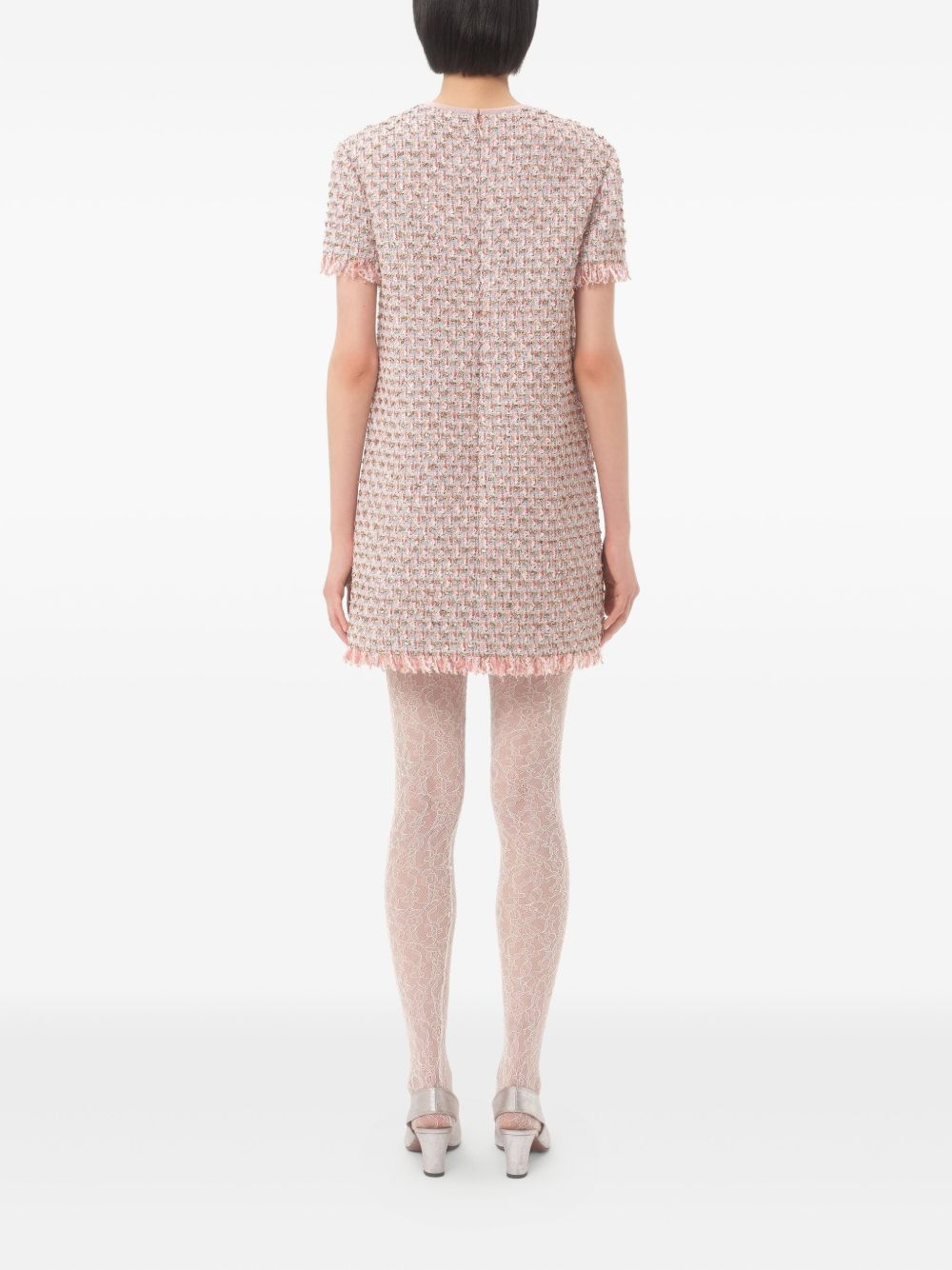 Valentino Short Dress in Embroidered Ribbon Tweed