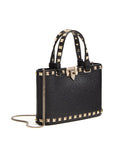 Valentino Garavani Mini Rockstud Shopping Bag in Garnet Calfskin