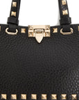 Valentino Garavani Mini Rockstud Shopping Bag in Garnet Calfskin