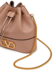 Valentino Garavani Mini Bucket Bag With Chain Vlogo Signature In Nappa Leather