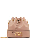 Valentino Garavani Mini Bucket Bag With Chain Vlogo Signature In Nappa Leather