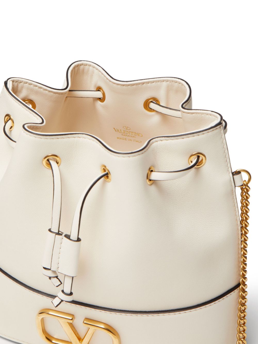 Valentino Garavani Mini Bucket Bag With Chain Vlogo Signature In Nappa Leather