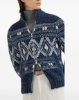 Brunello Cucinelli Jacquard zip-up cardigan