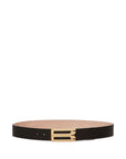 Victoria Beckham Jumbo Frame Belt In Black Grained Leather