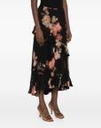 Zimmermann Floral-print ruffled skirt