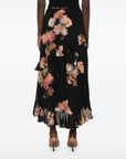 Zimmermann Floral-print ruffled skirt