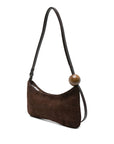 JACQUEMUS Le Bisou Perle crocodile-effect suede shoulder bag