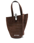 JACQUEMUS  Crocodile-Effect Ring-Detail Tote Bag