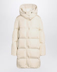 Moncler Litte long white quilted jacket