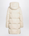 Moncler Litte long white quilted jacket