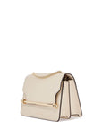 Strathberry east/west mini compact shoulder bag in vanilla calf leather