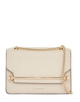 Strathberry east/west mini compact shoulder bag in vanilla calf leather