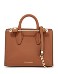 Strathberry nano tote in chestnut calf leather