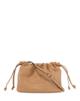 Strathberry charlotte bucket bag in caramel nappa with drawstring and shoulder strap