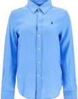 Polo Ralph Lauren long sleeve linen shirt harbor island blue for women