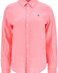 Polo Ralph Lauren slim fit fuchsia linen shirt