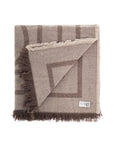 Toteme tobacco monogram wool and cashmere scarf with fringes