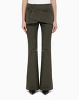 Courreges Courrèges Military green cotton mini skirt trousers