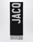 JACQUEMUS Black wool scarf with logo