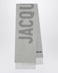 JACQUEMUS Grey wool scarf with logo