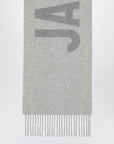 JACQUEMUS Grey wool scarf with logo
