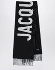 JACQUEMUS Black wool scarf with logo