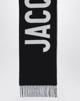 JACQUEMUS Black wool scarf with logo