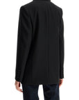 Toteme sustainable black oversized single-breasted jacket