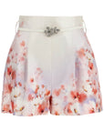 Zimmermann red low-waist floral silk and cotton shorts