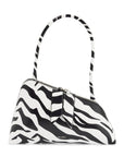 The Attico borsa a spalla triangolare animalier bianco e nero