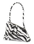 The Attico borsa a spalla triangolare animalier bianco e nero