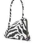 The Attico borsa a spalla triangolare animalier bianco e nero