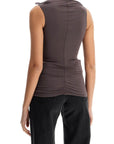 Christopher Esber smoke gray viscose tank top with wide neckline