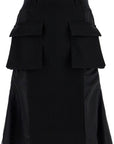 Sacai 'hybrid nylon and wool skirt'