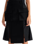 Sacai 'hybrid nylon and wool skirt'