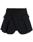 Sacai plaid wool skort with check