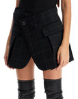 Sacai plaid wool skort with check