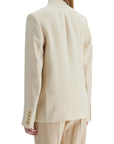 Toteme beige viscose blazer with high collar