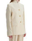 Toteme beige viscose blazer with high collar